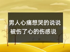 男人心痛想哭的說說 被傷了心的傷感說說123句