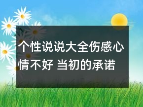 個性說說大全傷感心情不好 當初的承諾灰飛煙滅98句