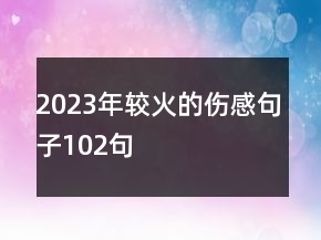 2023年較火的傷感句子102句