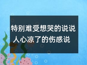 特別難受想哭的說說 人心涼了的傷感說說124句
