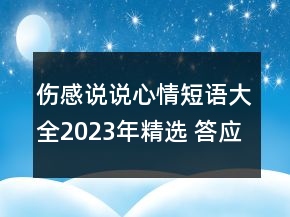 傷感說說心情短語大全2023年精選 答應我別讓自己那141句