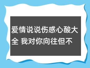 愛情說說傷感心酸大全 我對你向往但不抱希望86句