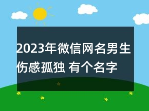 2023年微信網(wǎng)名男生傷感孤獨 有個名字卡在咽喉79句