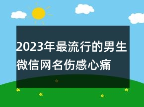 2023年最流行的男生微信網(wǎng)名傷感心痛 遺忘情傷去流72句