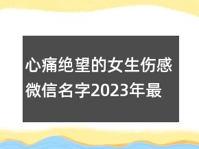心痛絕望的女生傷感微信名字2023年最新 轉(zhuǎn)身為他傾89句