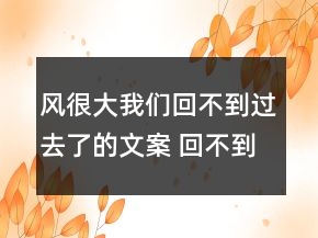 風(fēng)很大我們回不到過(guò)去了的文案 回不到過(guò)去的傷79句
