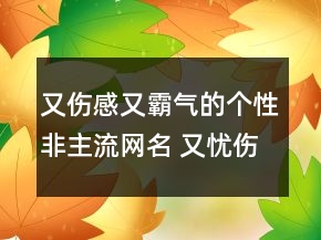 又傷感又霸氣的個性非主流網(wǎng)名 又憂傷又獨特的116句