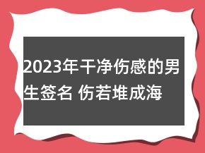 2023年干凈傷感的男生簽名 傷若堆成海121句