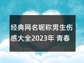 經(jīng)典網(wǎng)名昵稱男生傷感大全2023年 青春經(jīng)典傷感系列81句