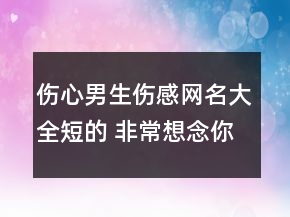傷心男生傷感網(wǎng)名大全短的 非常想念你115句