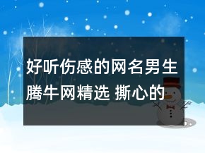 好聽傷感的網(wǎng)名男生騰牛網(wǎng)精選 撕心的愛糾纏不138句