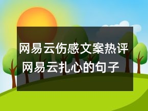 網(wǎng)易云傷感文案熱評(píng) 網(wǎng)易云扎心的句子69句
