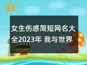 女生傷感簡(jiǎn)短網(wǎng)名大全2023年 我與世界只差個(gè)你85句