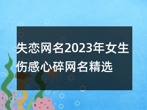 失戀網(wǎng)名2023年女生傷感心碎網(wǎng)名精選 無人能懂無處89句