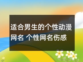 適合男生的個(gè)性動(dòng)漫網(wǎng)名 個(gè)性網(wǎng)名傷感95句