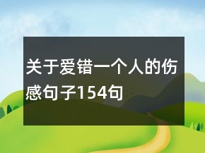 關(guān)于愛錯一個人的傷感句子154句