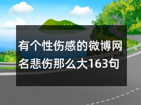 有個性傷感的微博網(wǎng)名悲傷那么大163句