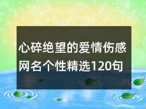 心碎絕望的愛(ài)情傷感網(wǎng)名個(gè)性精選120句