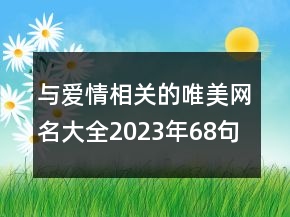 與愛情相關(guān)的唯美網(wǎng)名大全2023年68句