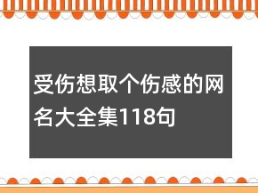 受傷想取個(gè)傷感的網(wǎng)名大全集118句