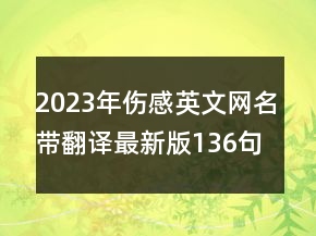 2023年傷感英文網(wǎng)名帶翻譯最新版136句
