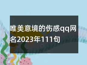 唯美意境的傷感qq網(wǎng)名2023年111句