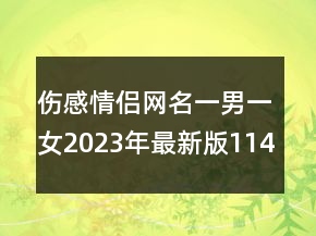 傷感情侶網(wǎng)名一男一女2023年最新版114句