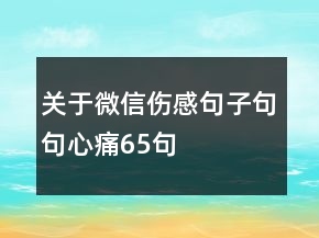 關(guān)于微信傷感句子句句心痛65句