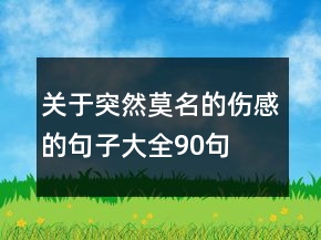 關(guān)于突然莫名的傷感的句子大全90句