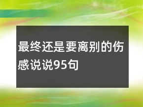 最終還是要離別的傷感說說95句