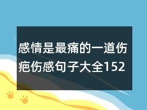 感情是最痛的一道傷疤傷感句子大全152句