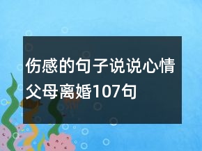 傷感的句子說說心情父母離婚107句