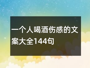 一個人喝酒傷感的文案大全144句