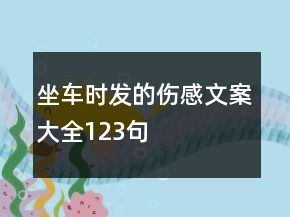 坐車時(shí)發(fā)的傷感文案大全123句