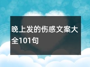 晚上發(fā)的傷感文案大全101句
