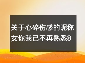 關(guān)于心碎傷感的昵稱女你我已不再熟悉85句