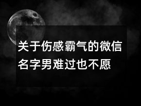 關(guān)于傷感霸氣的微信名字男難過也不愿放手88句