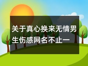 關(guān)于真心換來無情男生傷感網(wǎng)名不止一點(diǎn)疼114句