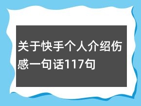 關(guān)于快手個(gè)人介紹傷感一句話117句