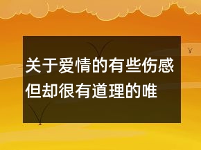 關(guān)于愛情的有些傷感但卻很有道理的唯美文藝說97句