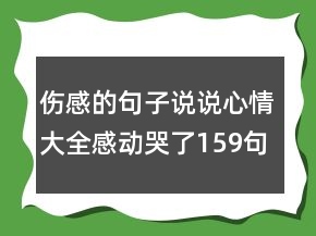 傷感的句子說(shuō)說(shuō)心情大全感動(dòng)哭了159句