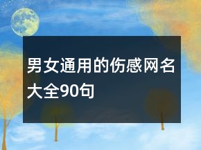 男女通用的傷感網(wǎng)名大全90句