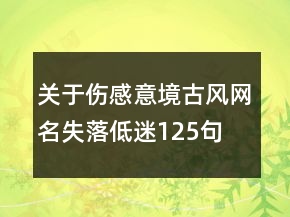 關(guān)于傷感意境古風(fēng)網(wǎng)名失落低迷125句