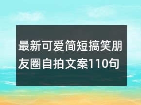 最新可愛簡短搞笑朋友圈自拍文案110句