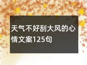 天氣不好刮大風(fēng)的心情文案125句