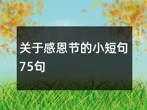 關于感恩節(jié)的小短句75句