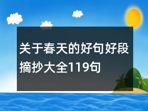 關于春天的好句好段摘抄大全119句