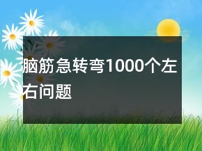 腦筋急轉(zhuǎn)彎1000個左右問題