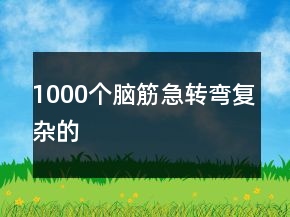 1000個(gè)腦筋急轉(zhuǎn)彎復(fù)雜的
