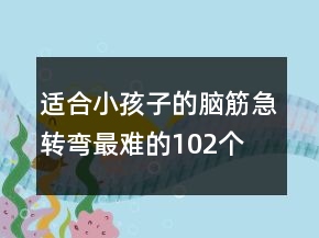 適合小孩子的腦筋急轉(zhuǎn)彎最難的102個